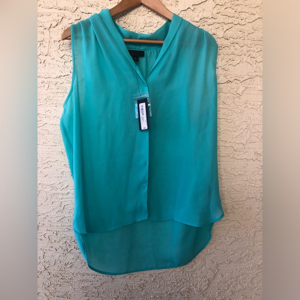 Worthington Aqua Sleeveless Blouse